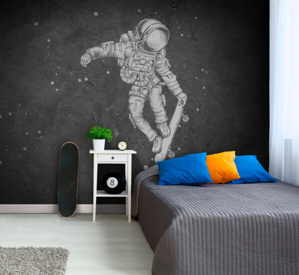 Astronaut na skateboarde vo vesmíre Fototapety Astronaut na skateboarde vo vesmíre