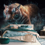 Fototapety Tiger sa ticho plazí po vode.