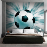 Fototapety Futbalová lopta s dynamickým pohybom.