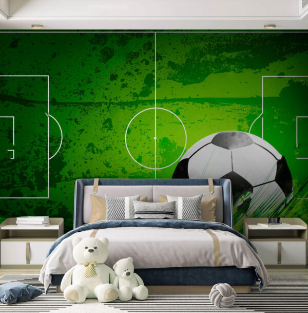 Futbalová lopta na zelenom ihrisku Fototapety Futbalová lopta na zelenom ihrisku