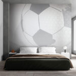 Fototapety Geometrický futbalový vzor v odtieňoch sivej