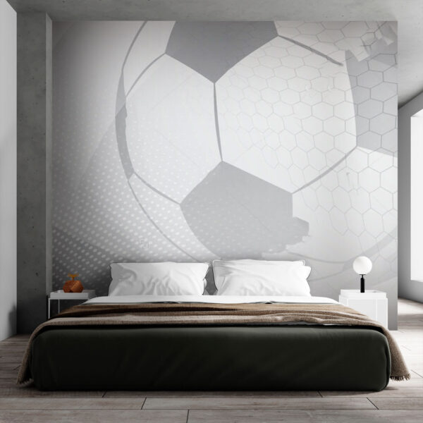Geometrický futbalový vzor v odtieňoch sivej Fototapety Geometrický futbalový vzor v odtieňoch sivej
