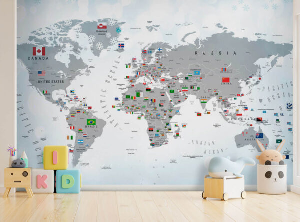 Mapa Austrálie s vlajkami Fototapety Mapa Austrálie s vlajkami