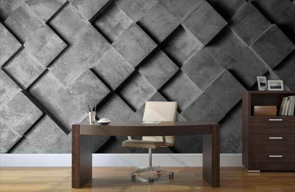 Geometrický vzor kameňa v odtieňoch sivej Fototapety Geometrický vzor kameňa v odtieňoch sivej