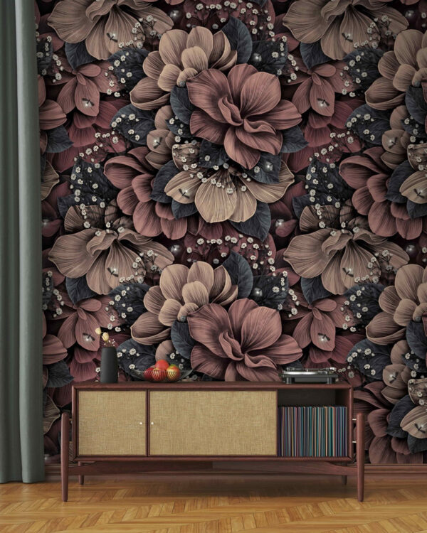 Elegantný kvetinový vzor so zložitými detailmi Fototapety Elegantný kvetinový vzor so zložitými detailmi