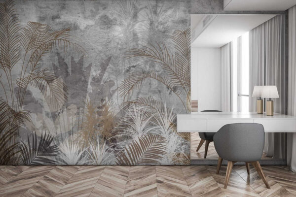 Elegantný botanický vzor na textúrovanom pozadí Fototapety Elegantný botanický vzor na textúrovanom pozadí