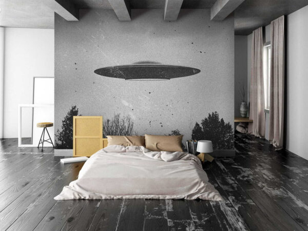 Ufo lietajúce nad stromami Fototapety Ufo lietajúce nad stromami