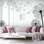 Fototapety Silueta chlapca a dievčaťa na bicykli