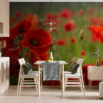 Fototapety Pole červených kvetov