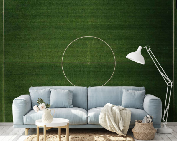 Futbalové ihrisko s bielym kruhom Fototapety Futbalové ihrisko s bielym kruhom