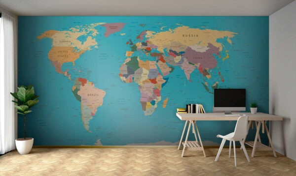 Mapa Austrálie s čiernym textom Fototapety Mapa Austrálie s čiernym textom