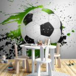 Fototapety Futbalová lopta s umeleckým postriekaním.