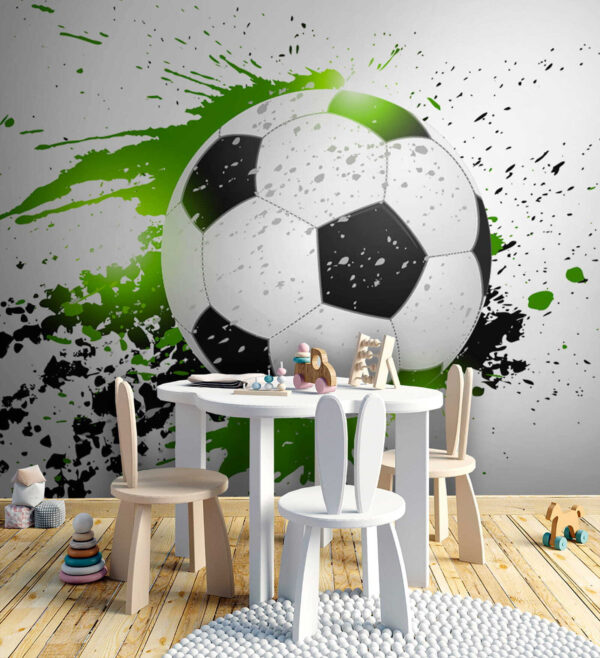 Futbalová lopta s umeleckým postriekaním Fototapety Futbalová lopta s umeleckým postriekaním