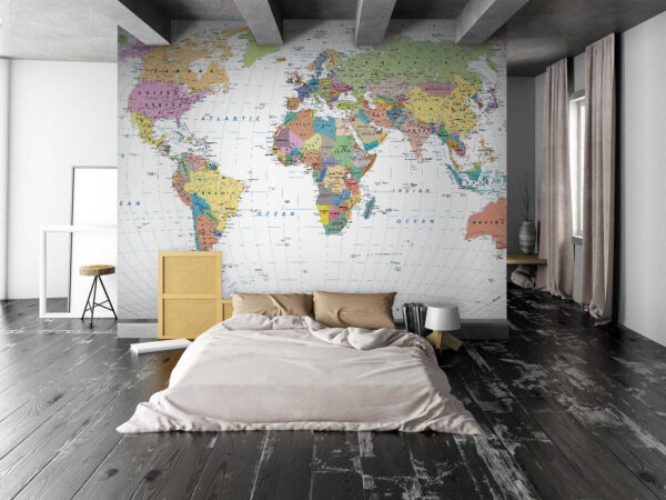 Mapa Austrálie s čiernym textom Fototapety Mapa Austrálie s čiernym textom