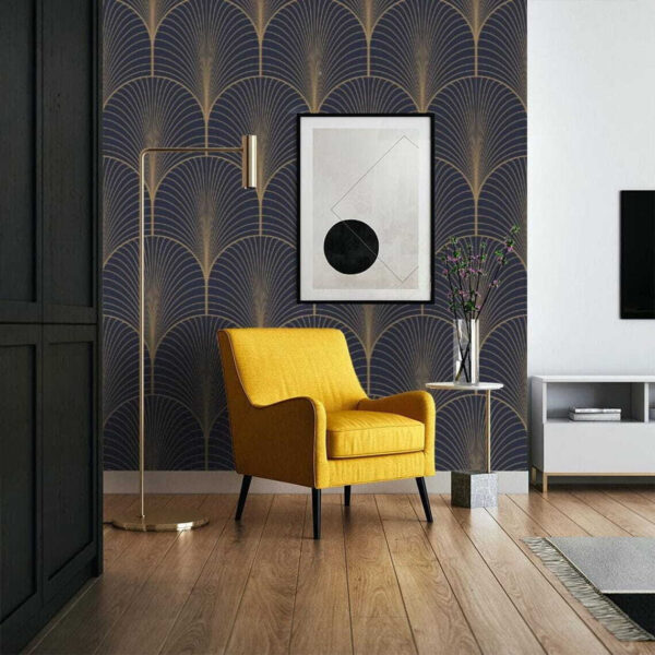 Elegantný vejárovitý vzor v štýle art deco Fototapety Elegantný vejárovitý vzor v štýle art deco