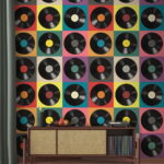 Fototapety Farebný displej na usporiadanie vinylových platní