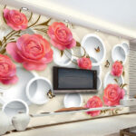 Fototapety Ruže a motýle v harmónii