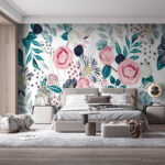 Fototapety Vzor kvetov a listov