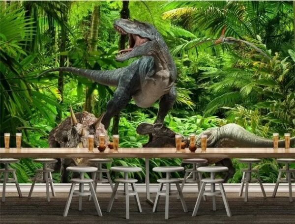 Skupina dinosaurov v lese Fototapety Skupina dinosaurov v lese