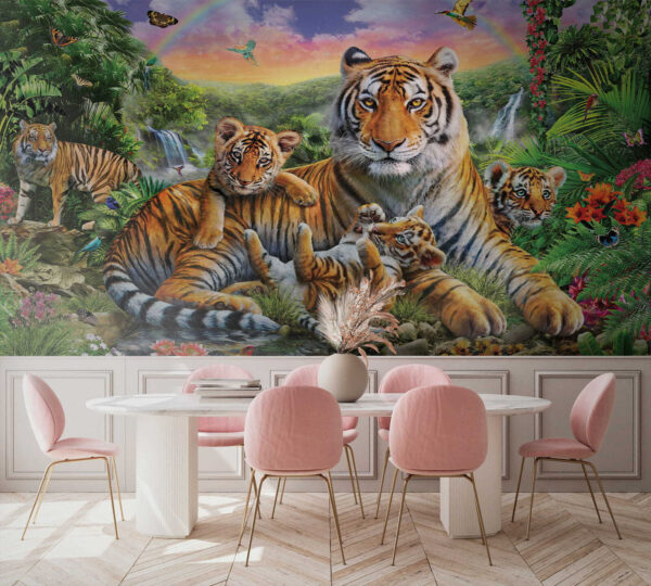 Tiger stojaci v džungli Fototapety Tiger stojaci v džungli