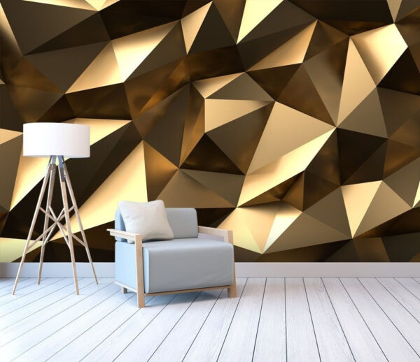 Hranatý geometrický vzor z bronzu Fototapety Hranatý geometrický vzor z bronzu