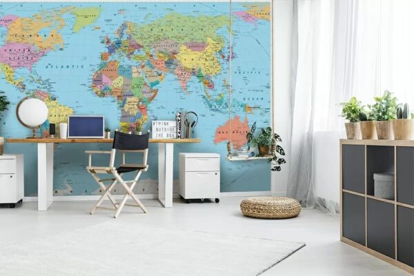 Mapa Austrálie s čiernym textom Fototapety Mapa Austrálie s čiernym textom