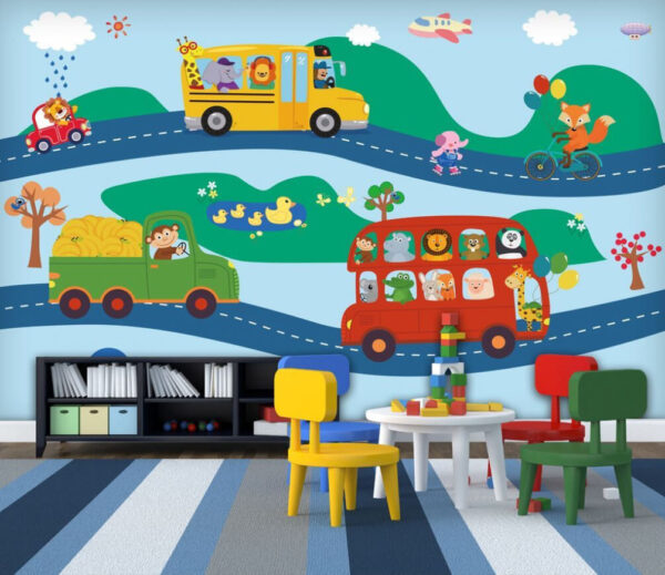 Karikatúra leva riadiaceho auto Fototapety Karikatúra leva riadiaceho auto