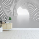 Fototapety Futuristický biely architektonický špirálový dizajn