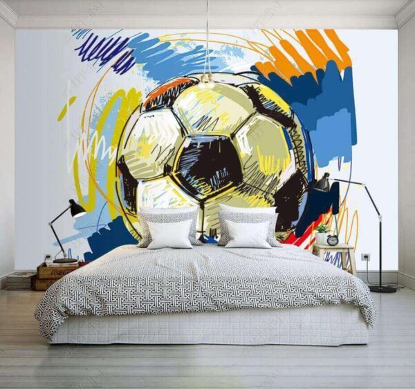 Živá ilustrácia futbalovej lopty Fototapety Živá ilustrácia futbalovej lopty