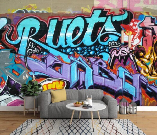 Mestské graffiti v žiarivých farbách Fototapety Mestské graffiti v žiarivých farbách