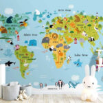 Fototapety Mapa Afriky so zvieratami