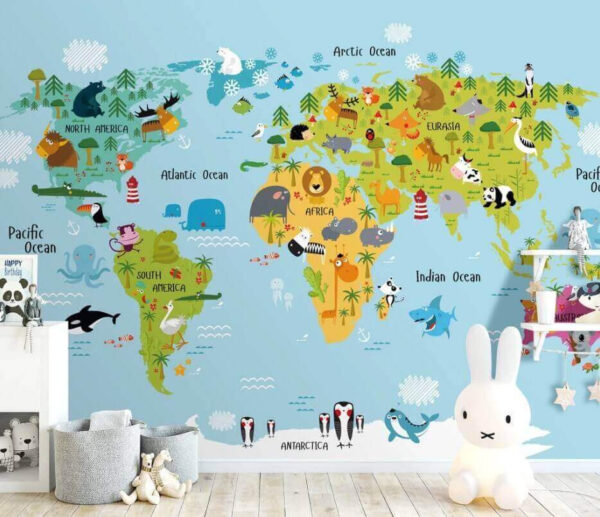 Mapa Afriky so zvieratami Fototapety Mapa Afriky so zvieratami