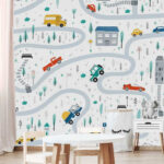Fototapety Mapa áut a budov