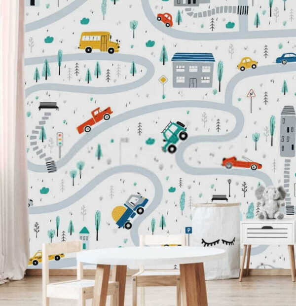 Mapa áut a budov Fototapety Mapa áut a budov