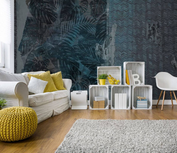 Fototapety Modrý a čierny vzor