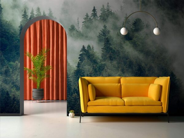 Les stromov s hmlou Fototapety Les stromov s hmlou