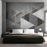 Fototapety Abstraktná geometria v monochromatickej a žltej farbe