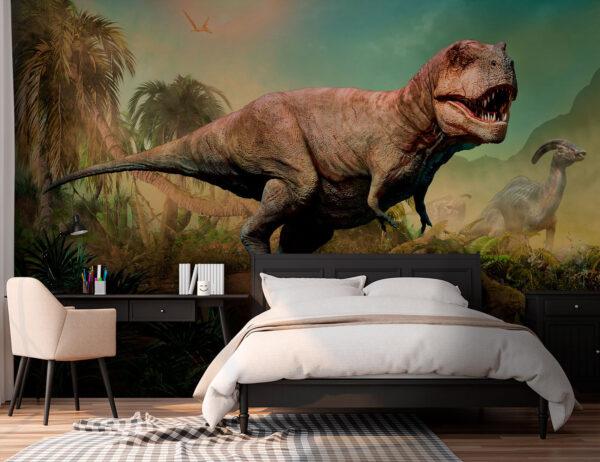 Dinosaurus s rohmi a dlhým krkom Fototapety Dinosaurus s rohmi a dlhým krkom