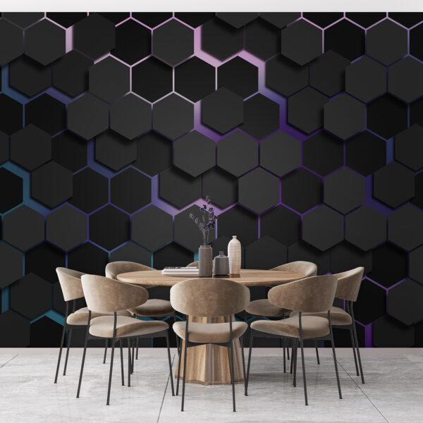 Fototapety Skupina čiernych šesťuholníkov