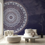 Fototapety Fialová a biela mandala
