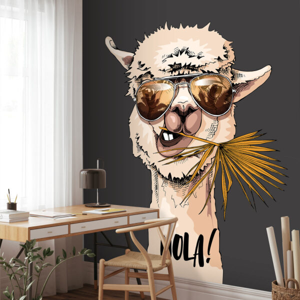 Lama chillin’ s chladnými odtieňmi Fototapety Lama chillin’ s chladnými odtieňmi