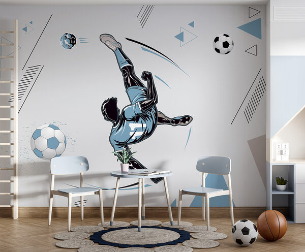 Fototapety Fototapety Futbalista pri kope vo vzduchu. (Katalógové číslo: u98736)
