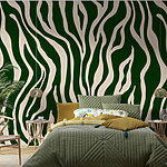 Fototapety Zelená a biela zebra