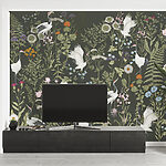 Fototapety Wall murals Wallpaper with birds and flowers