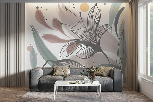 Abstraktná kvetinová elegancia v pastelových odtieňoch Fototapety Abstraktná kvetinová elegancia v pastelových odtieňoch