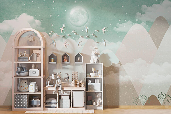 Fototapety Mesiac a hviezdy na oblohe