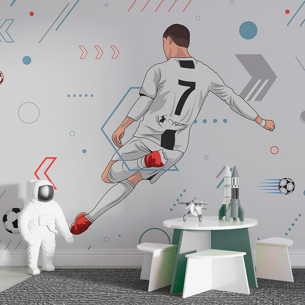 Hráč silno kope do futbalovej lopty Fototapety Hráč silno kope do futbalovej lopty
