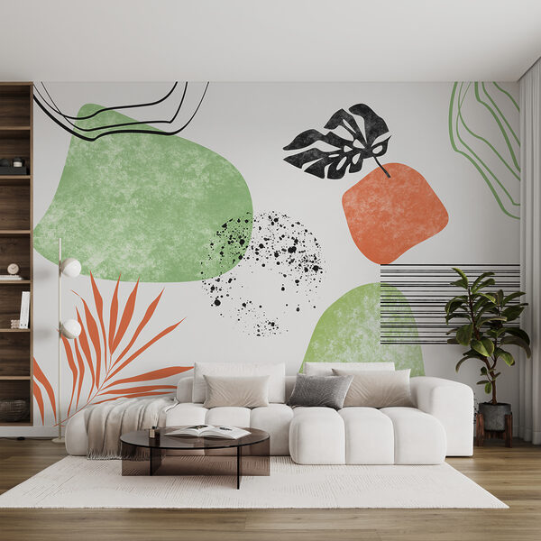 Zelené a oranžové umenie Fototapety Zelené a oranžové umenie