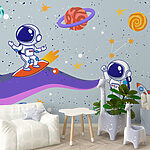 Fototapety Karikatúra astronautov vo vesmíre