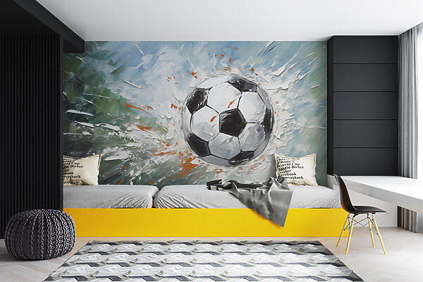 Maľovanie futbalovej lopty Fototapety Maľovanie futbalovej lopty